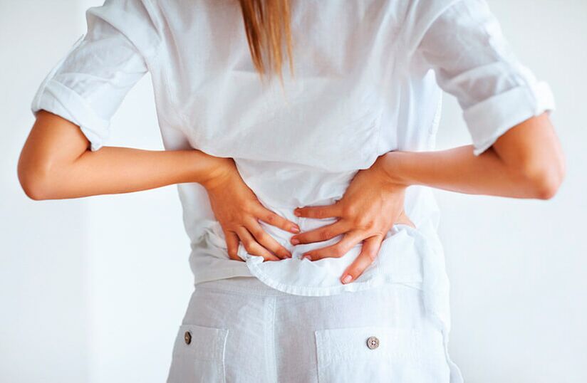 Back pain in the lumbar region